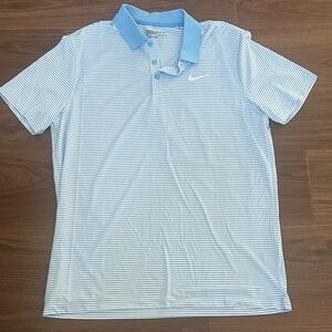 Nike Men's Sky Blue Striped Polo